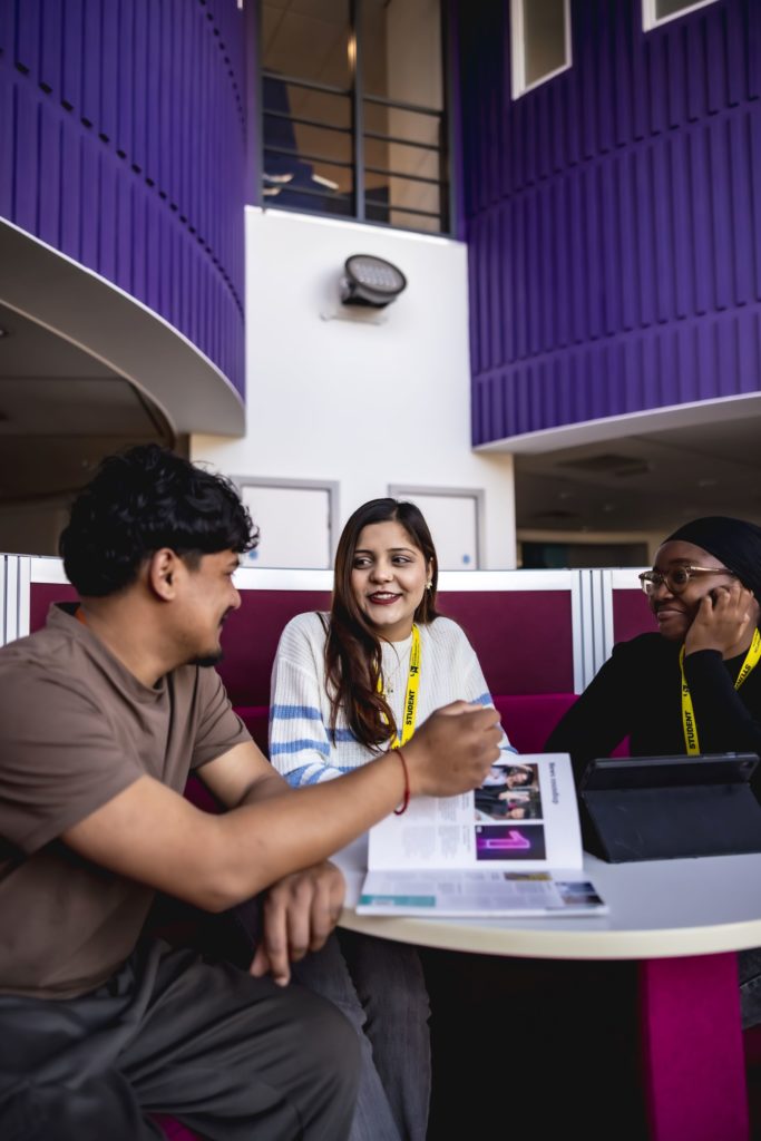 International students in communal area.